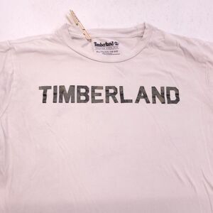 Timberland Casual Short Sleeve Graphic T-Shirt Youth Boys Size XL White Black